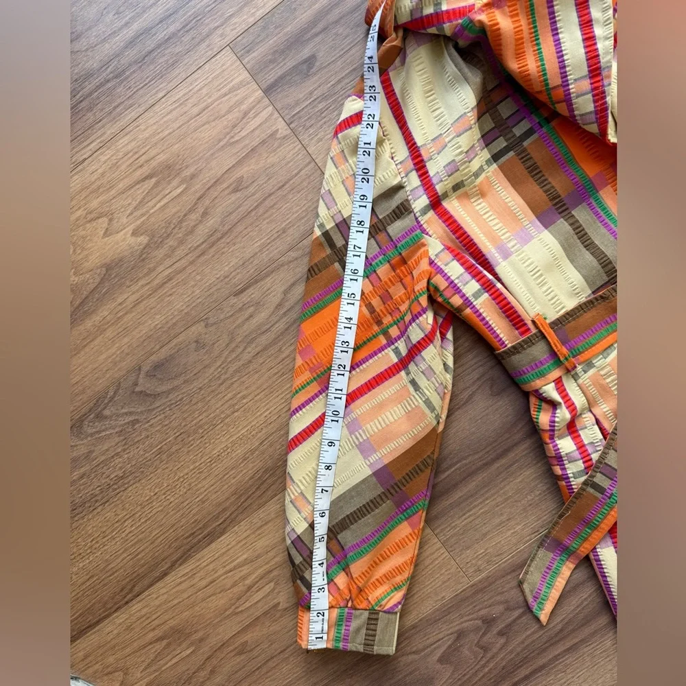 VTG 70s New York Debutogs Rainbow Plaid Spring Belted Maximalist LightJacket S/M - Picture 15 of 16